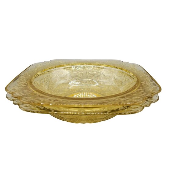 1930's Depression Glass Rim Soup Bowl Federal Madrid Amber Set of Two - Picture 3 of 9